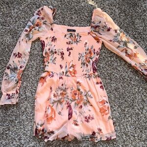Abercrombie & Fitch Floral Puff Sleeve Romper